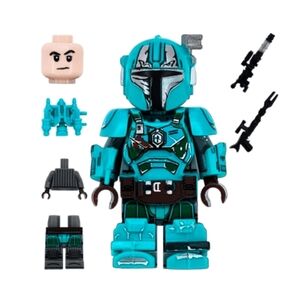 Custom Lego Bluegreen starwars super commando Mandalorian stardightet minifigure